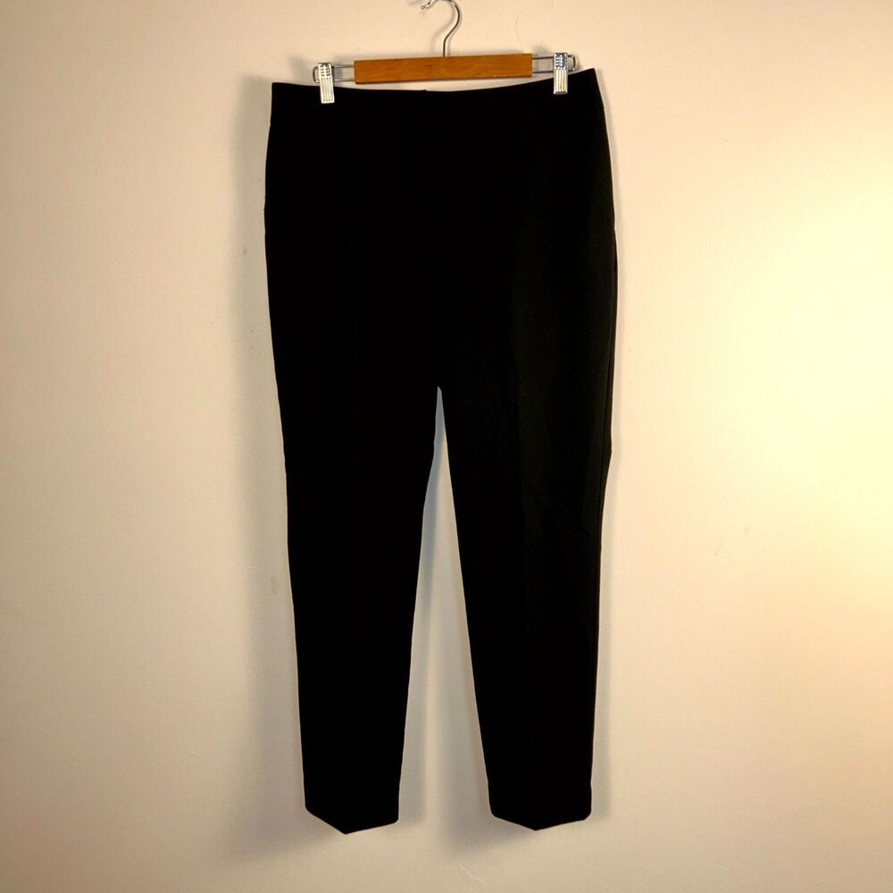 Ann Taylor Factory Pants Women 8 Black Stretch Cropped Dark Academia Office Wear